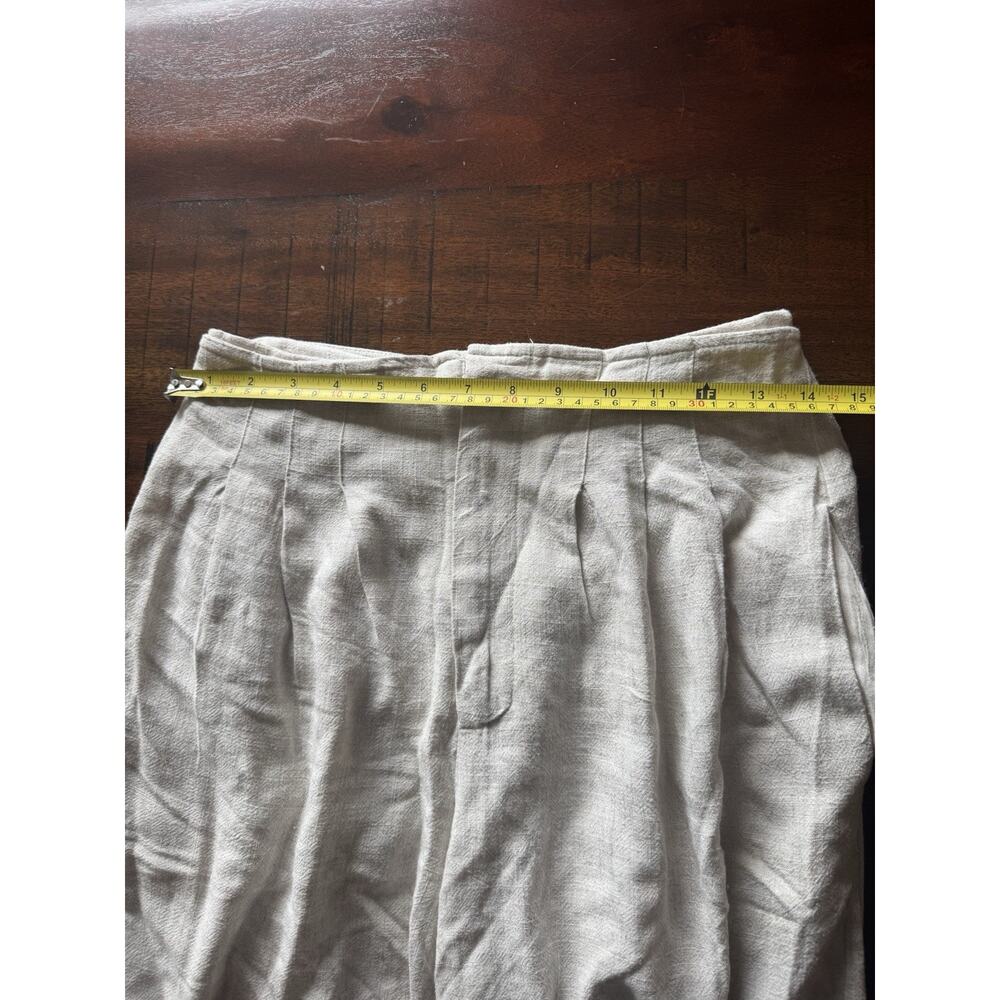 Lost + Wander Linen Blend Wide Leg Pants Beige High Rise XS Resort Coastal - Picture 4 of 8